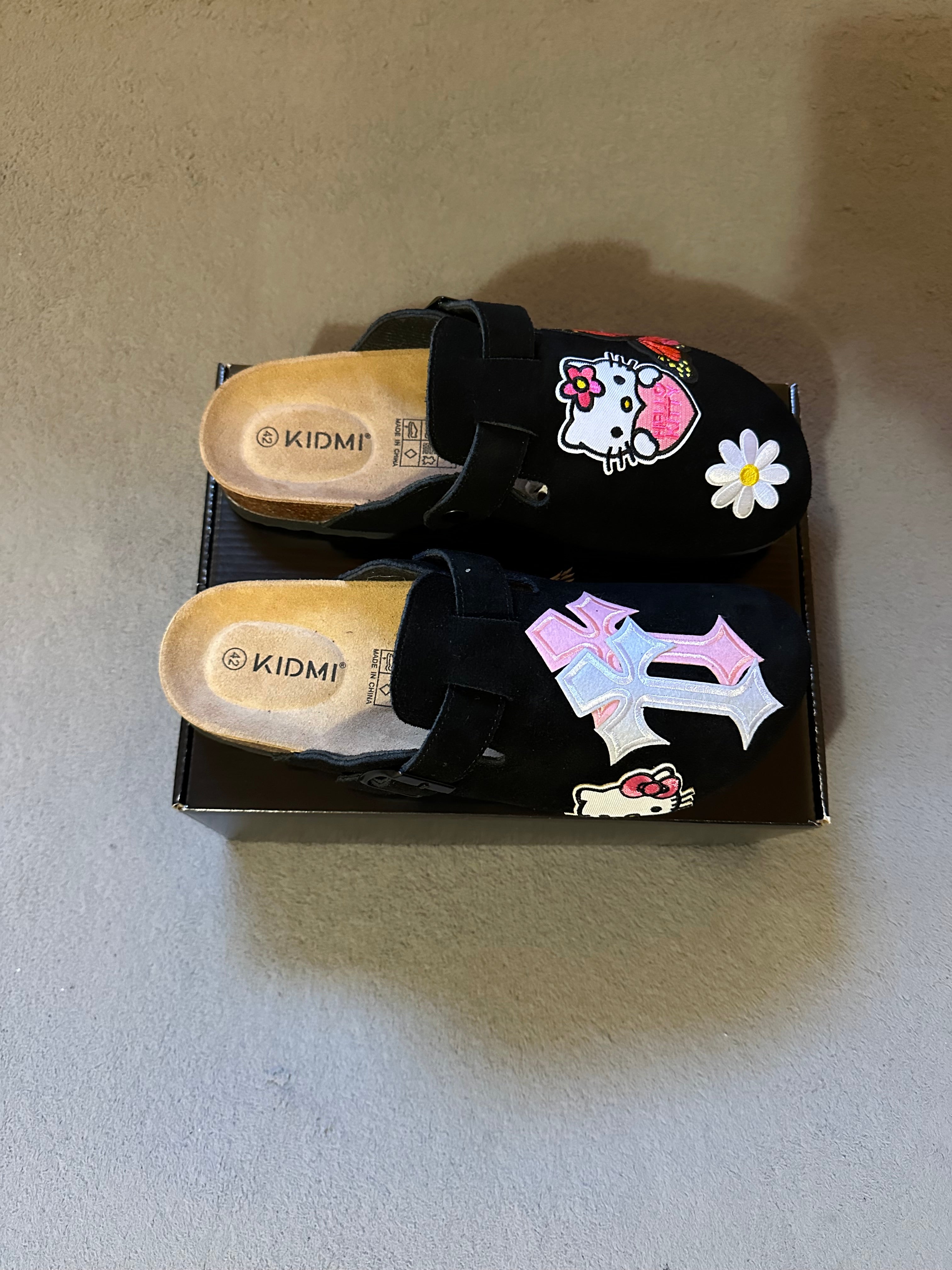 Custom Hello Kitty/Butterfly Pink Cross Clogs