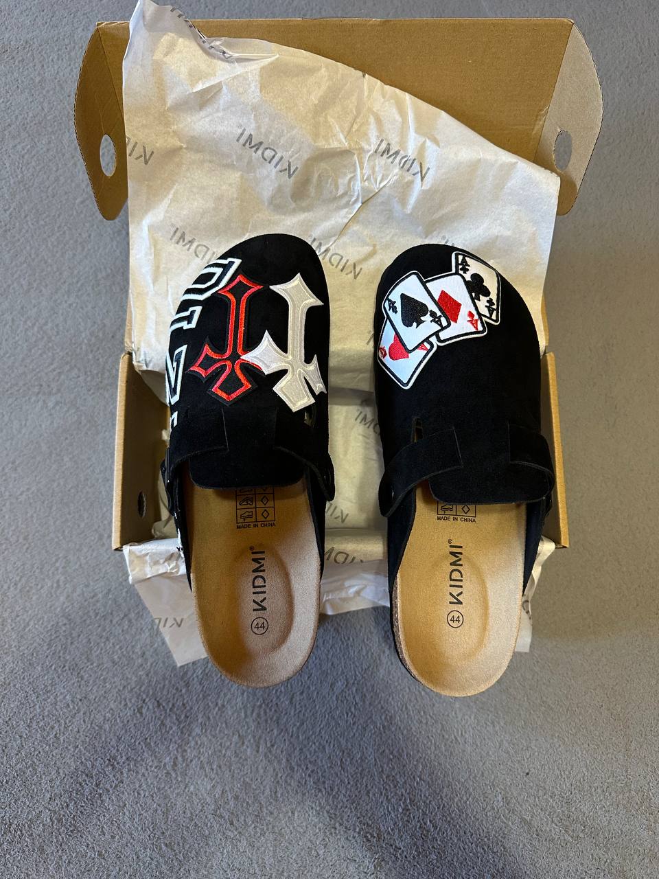 Custom Street Patch Clogs – Cross & Card Design