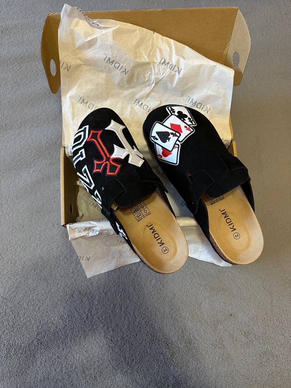Custom Street Patch Clogs – Cross & Card Design