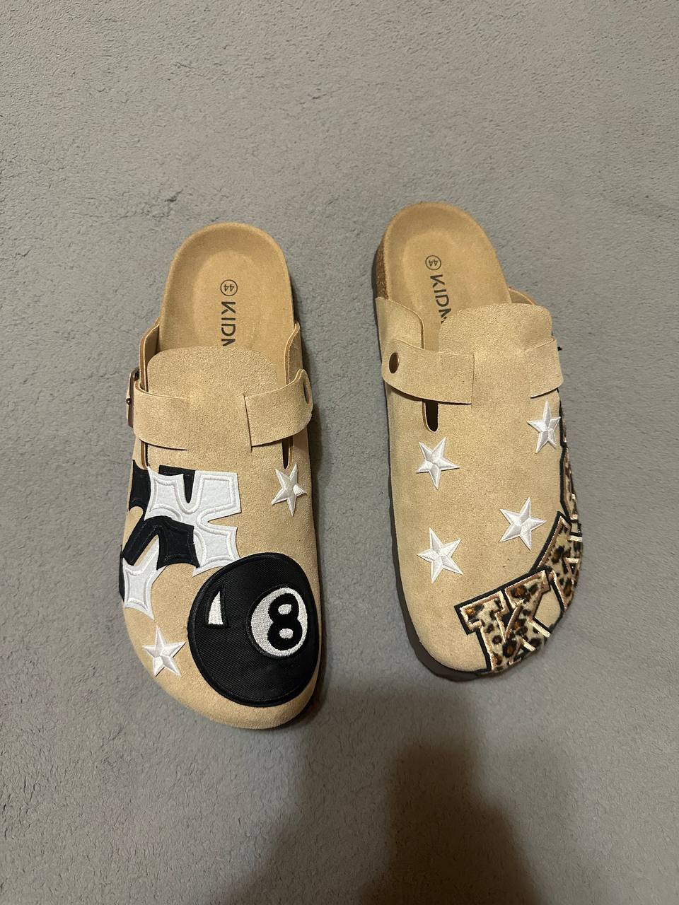 Custom Luxury Patch Clogs – 8 Ball & Leopard Cross Design