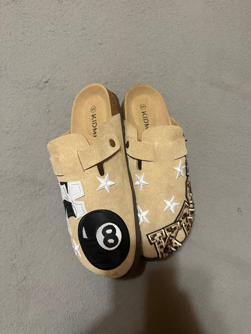 Custom Luxury Patch Clogs – 8 Ball & Leopard Cross Design