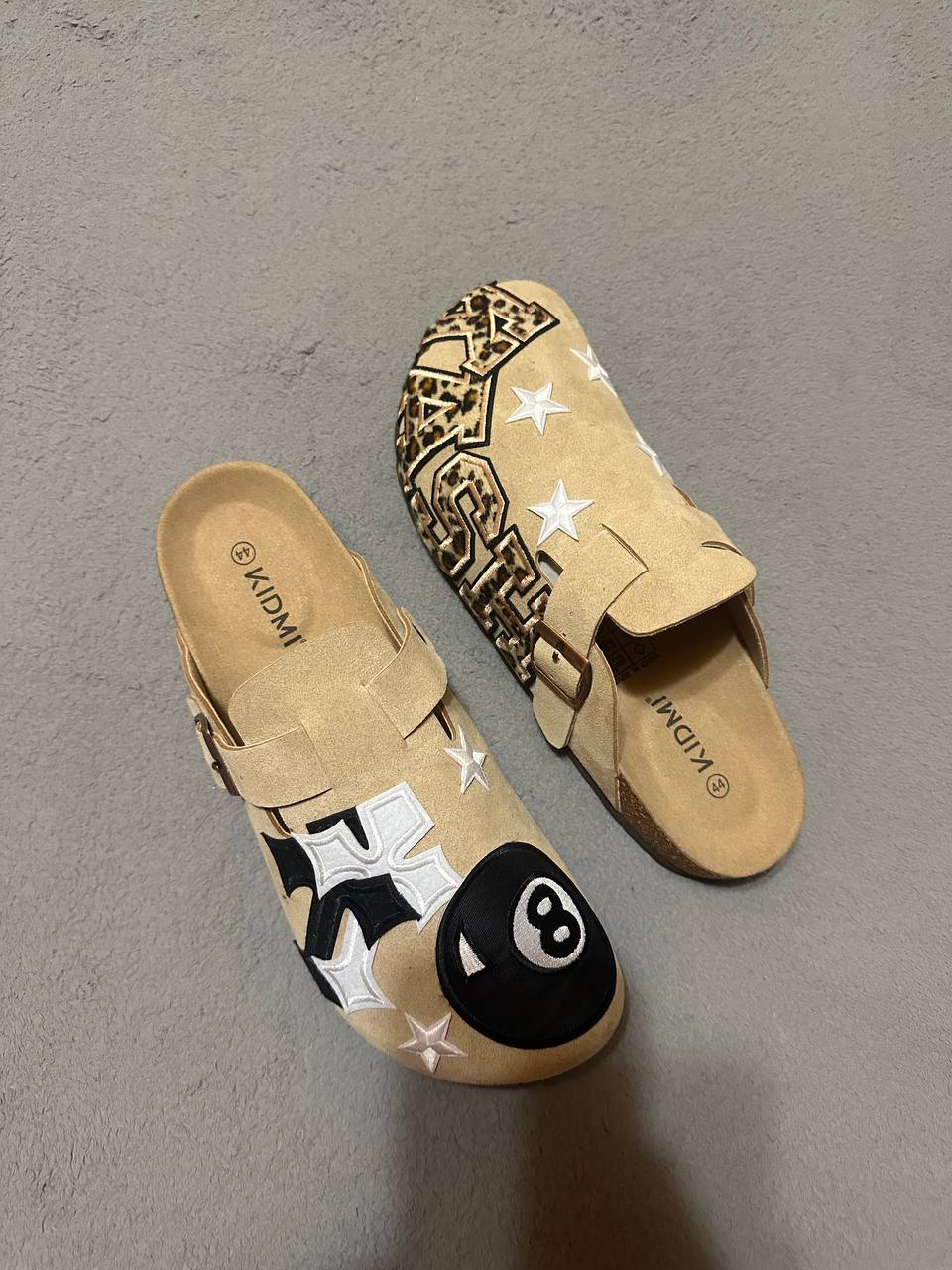 Custom Luxury Patch Clogs – 8 Ball & Leopard Cross Design