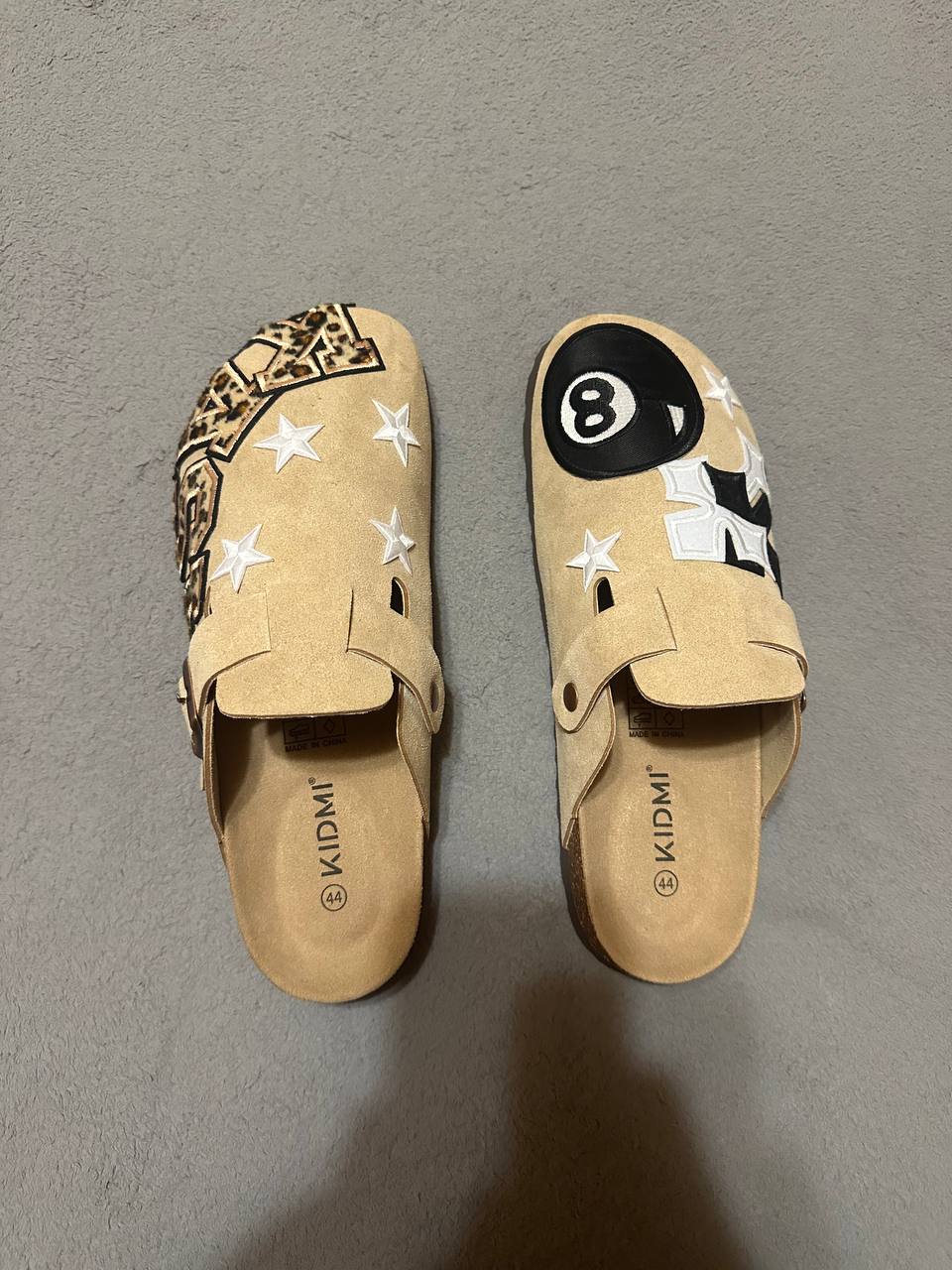 Custom Luxury Patch Clogs – 8 Ball & Leopard Cross Design