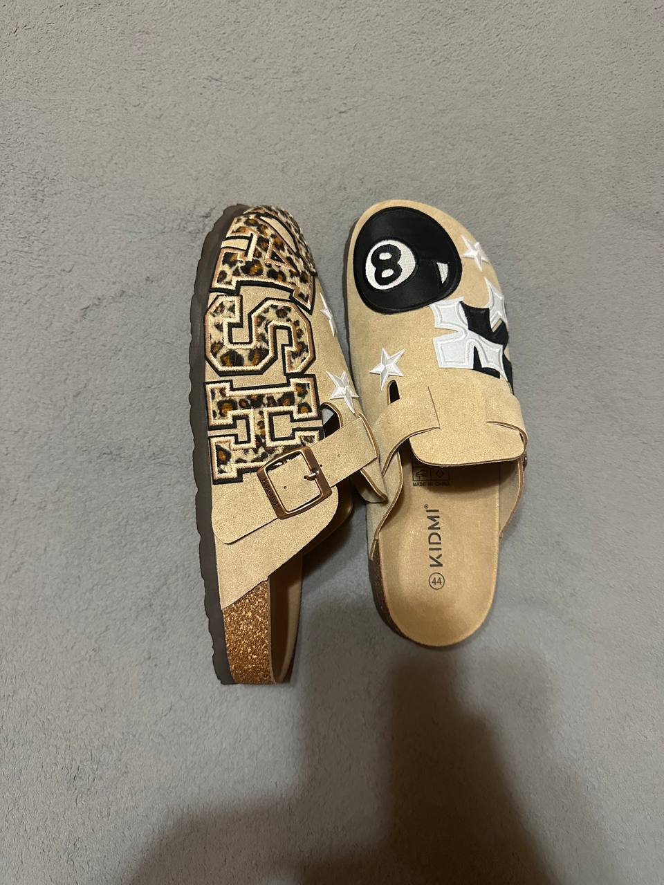 Custom Luxury Patch Clogs – 8 Ball & Leopard Cross Design