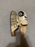 Custom Luxury Patch Clogs – 8 Ball & Leopard Cross Design