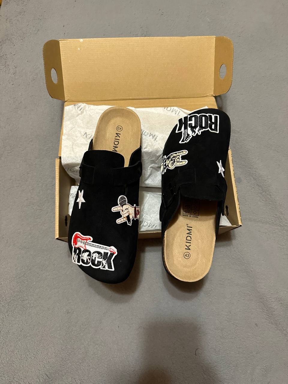 Custom “ROCK” Patch Clogs – Streetwear Graphic Design