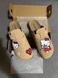 Custom Hello Kitty Patch Clogs – Beige Cute Streetwear Design