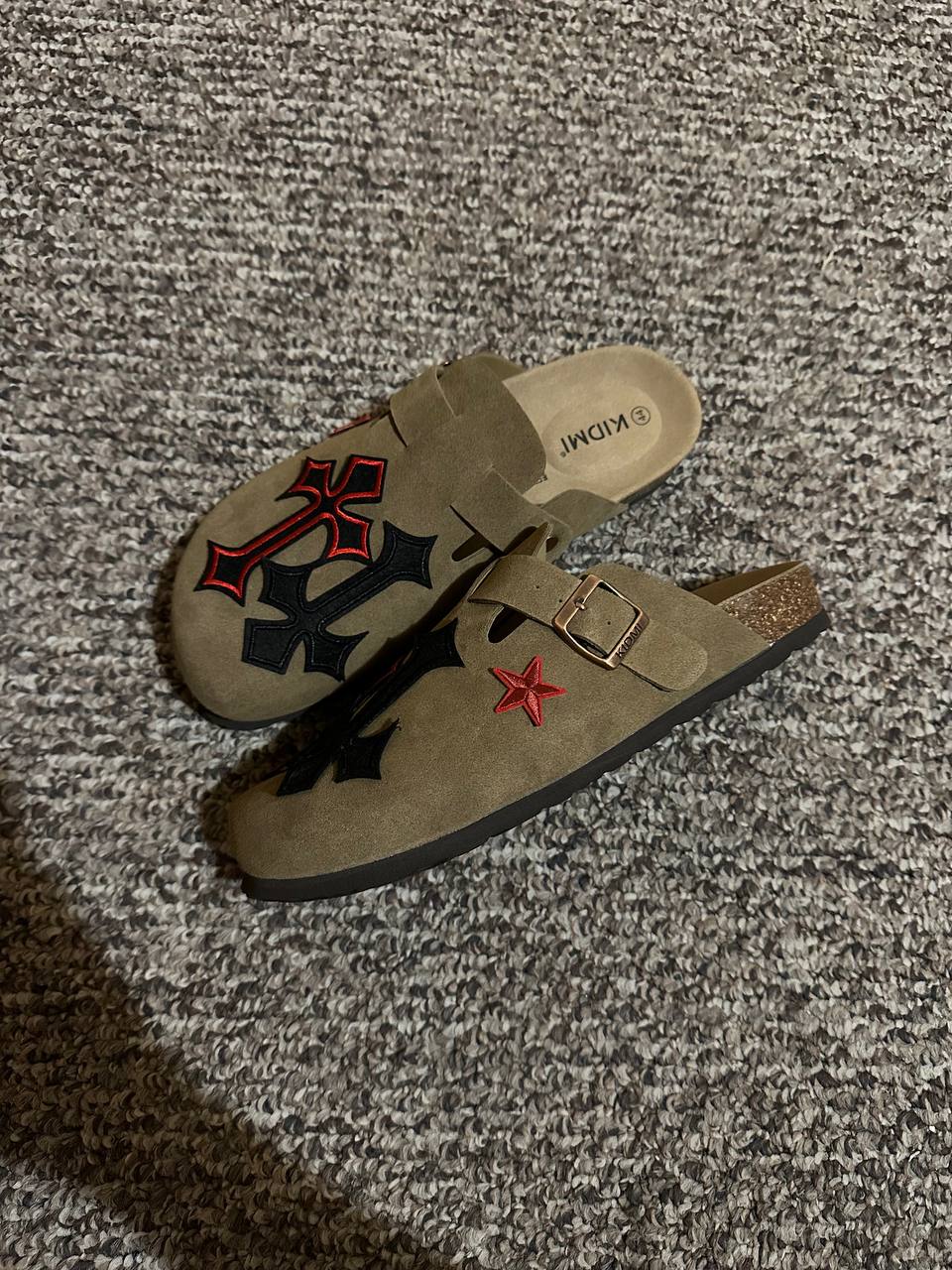 Custom Cross Patch Clogs – Black & Red