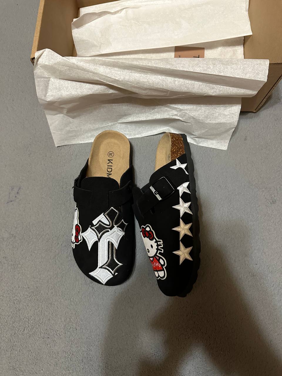 Custom Hello Kitty & Cross Patch Clogs