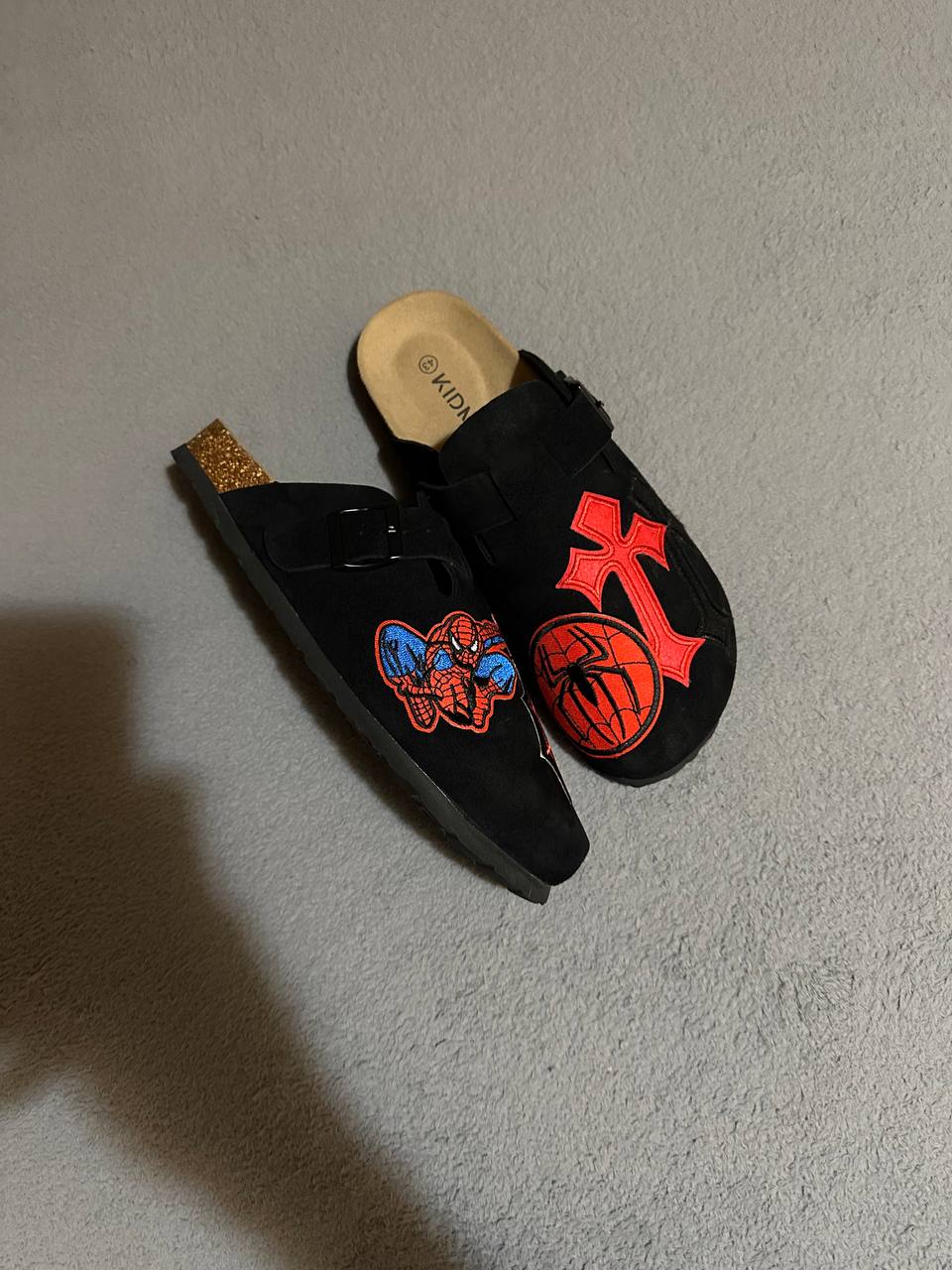 Custom Spider-Man Patch Clogs – Red & Black Street Design