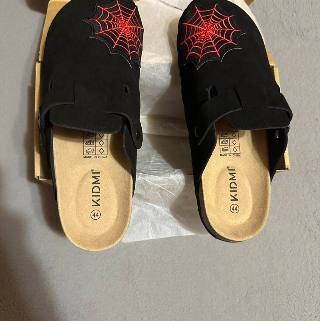 Custom Spider Web Patch Clogs – Red Web Design