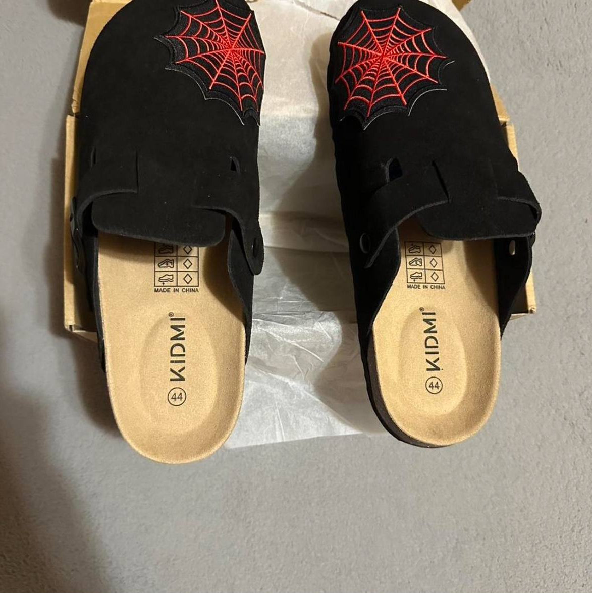 Custom Spider Web Patch Clogs – Red Web Design