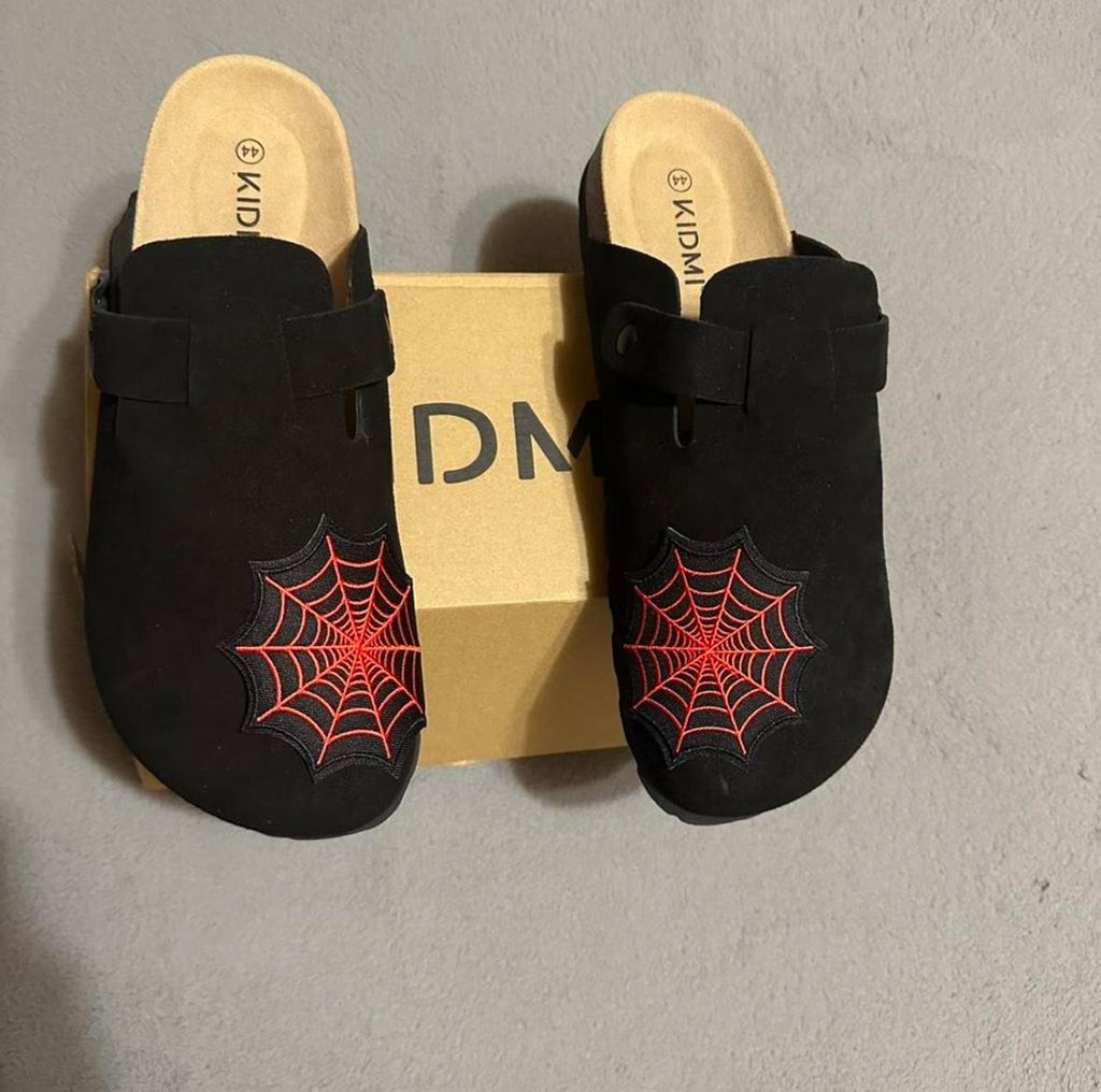 Custom Spider Web Patch Clogs – Red Web Design