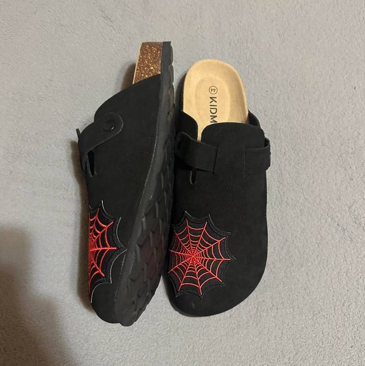 Custom Spider Web Patch Clogs – Red Web Design