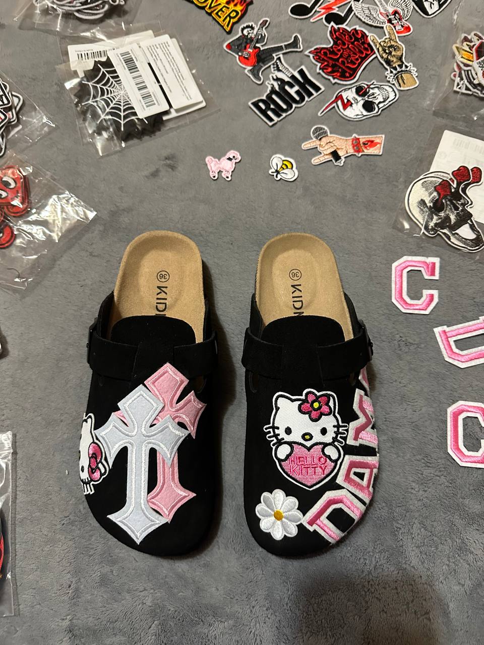 Custom Hello Kitty Pink Cross Clogs