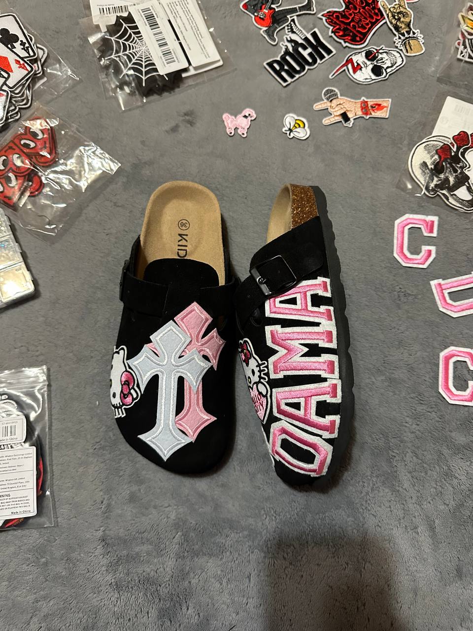 Custom Hello Kitty Pink Cross Clogs