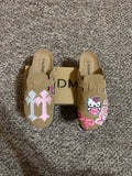 Custom Hello Kitty Tan Clogs – Pink Cross
