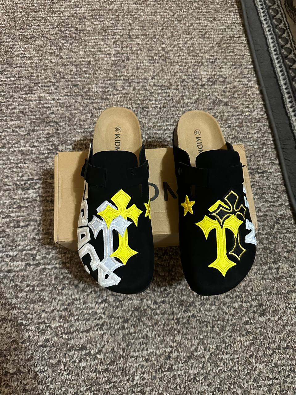 Custom Yellow Cross Clogs