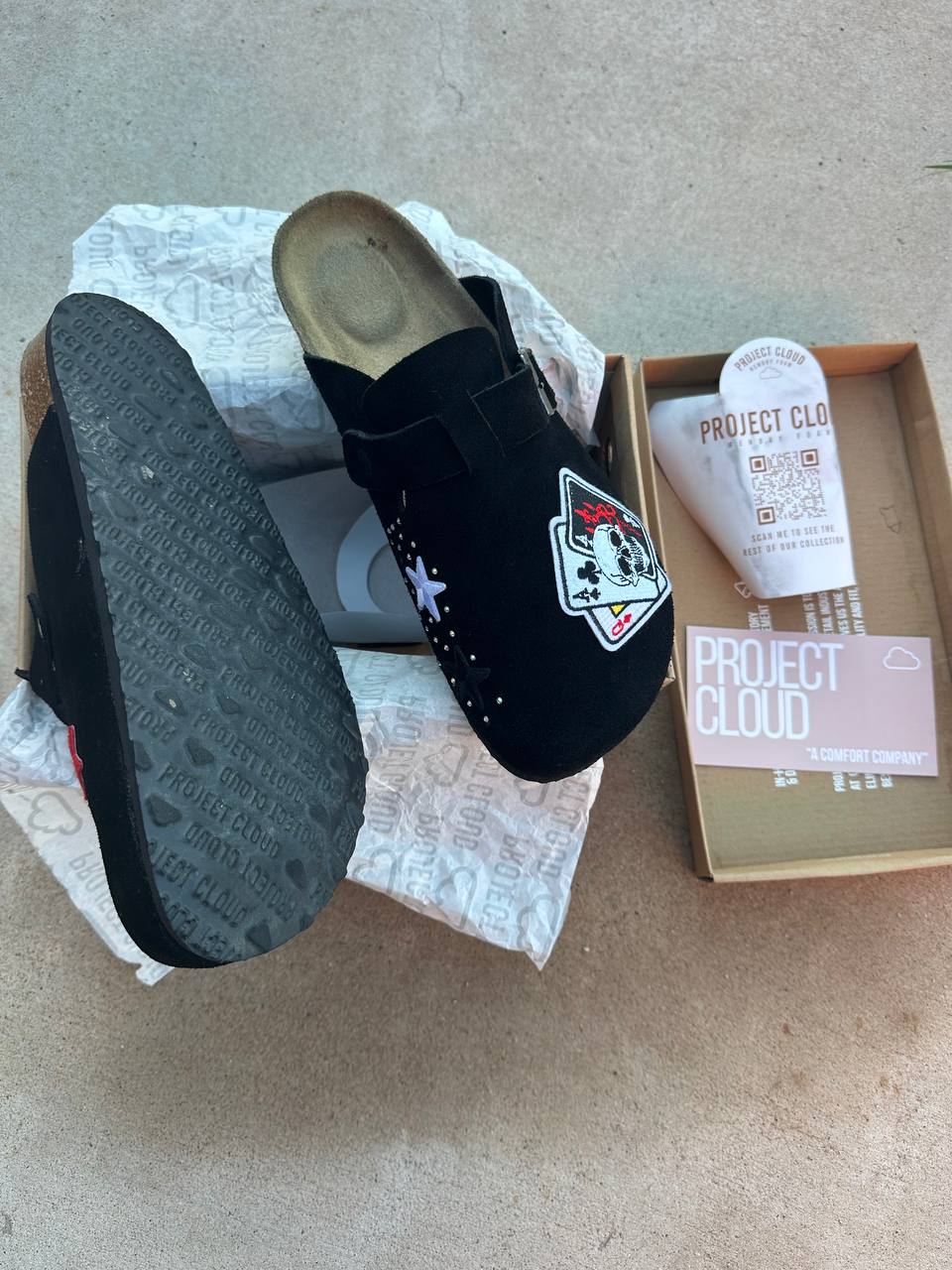 Custom Skull Card Clogs with rhinestones