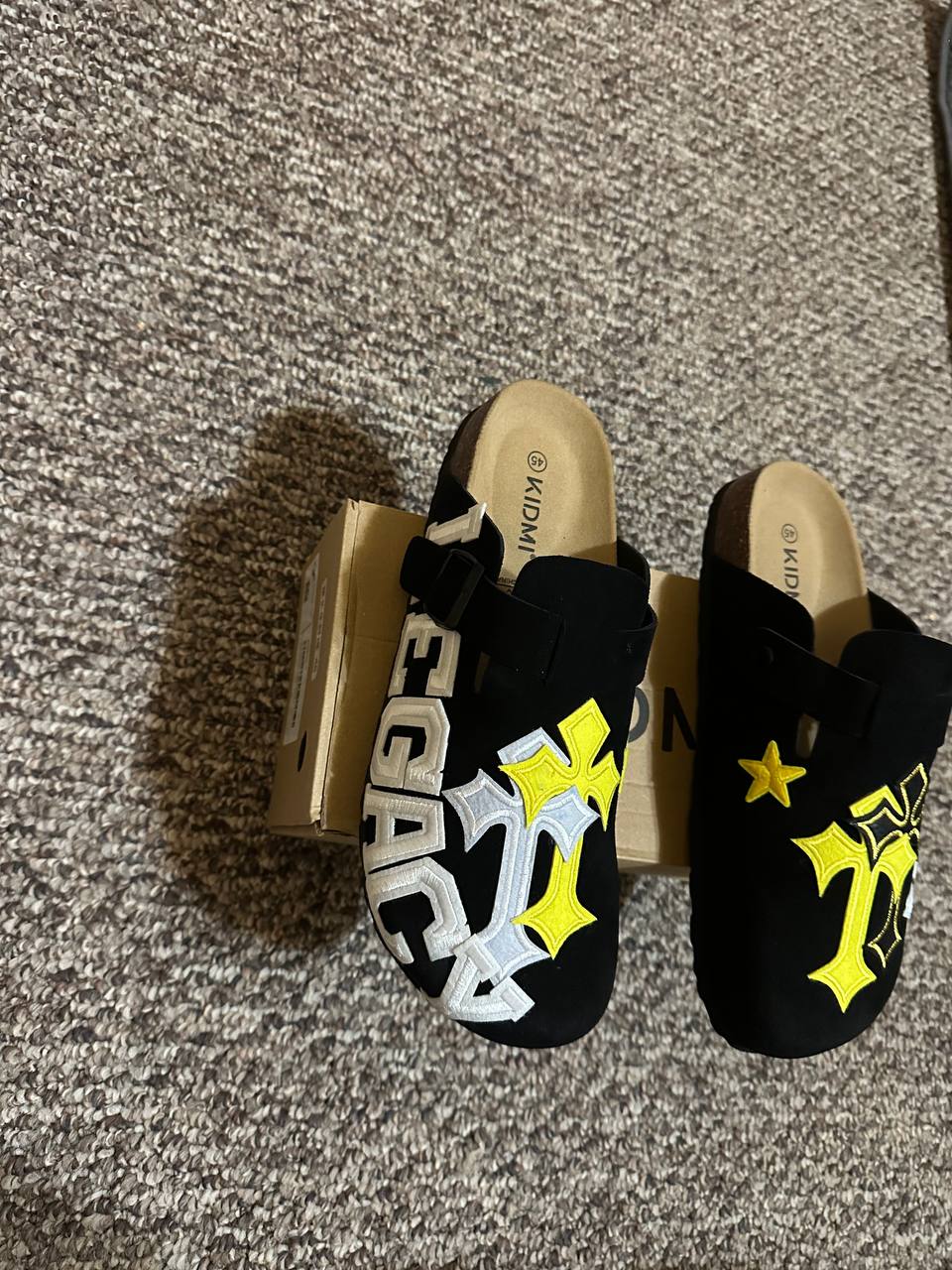 Custom Yellow Cross Clogs