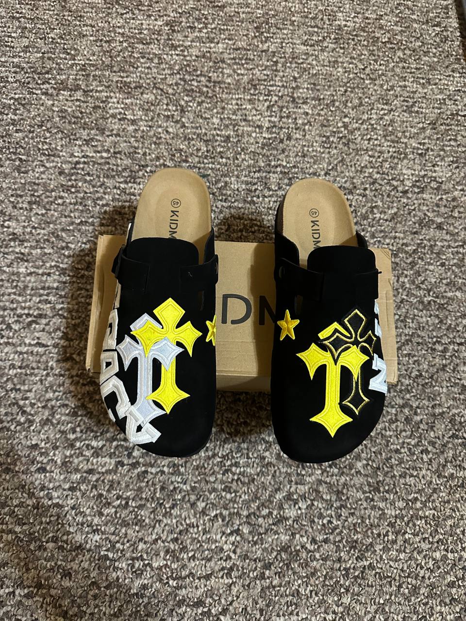 Custom Yellow Cross Clogs