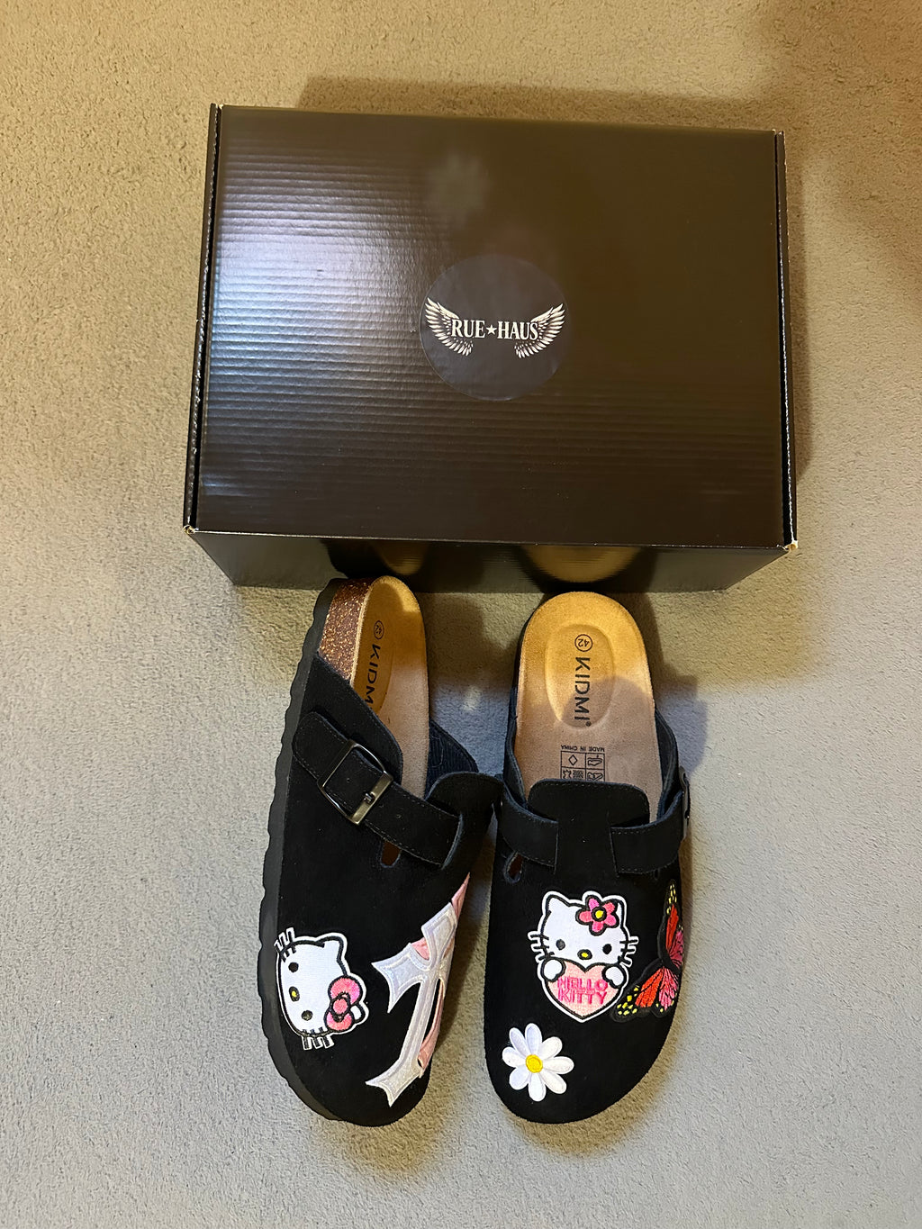 Custom Hello Kitty/Butterfly Pink Cross Clogs