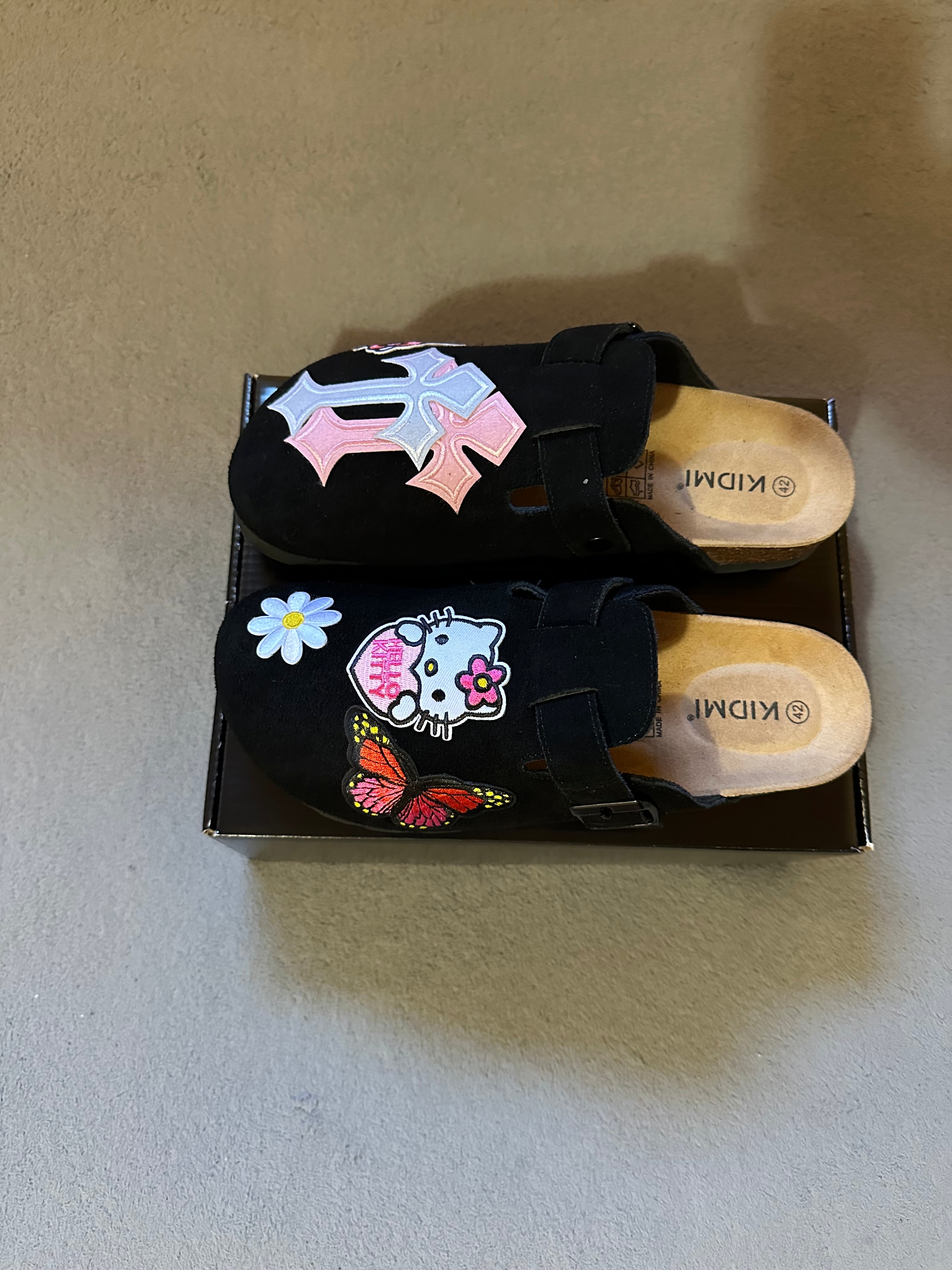 Custom Hello Kitty/Butterfly Pink Cross Clogs